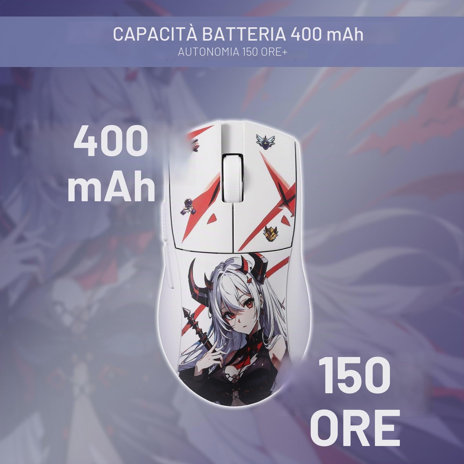 Redragon M916AK PRO - Mouse da gioco anime a 3 modalità, 42 G, ultra leggero, 26 K, DPI, con impugnatura ergonomica naturale, pulsanti completamente programmabili, software supporta keybinding fai da