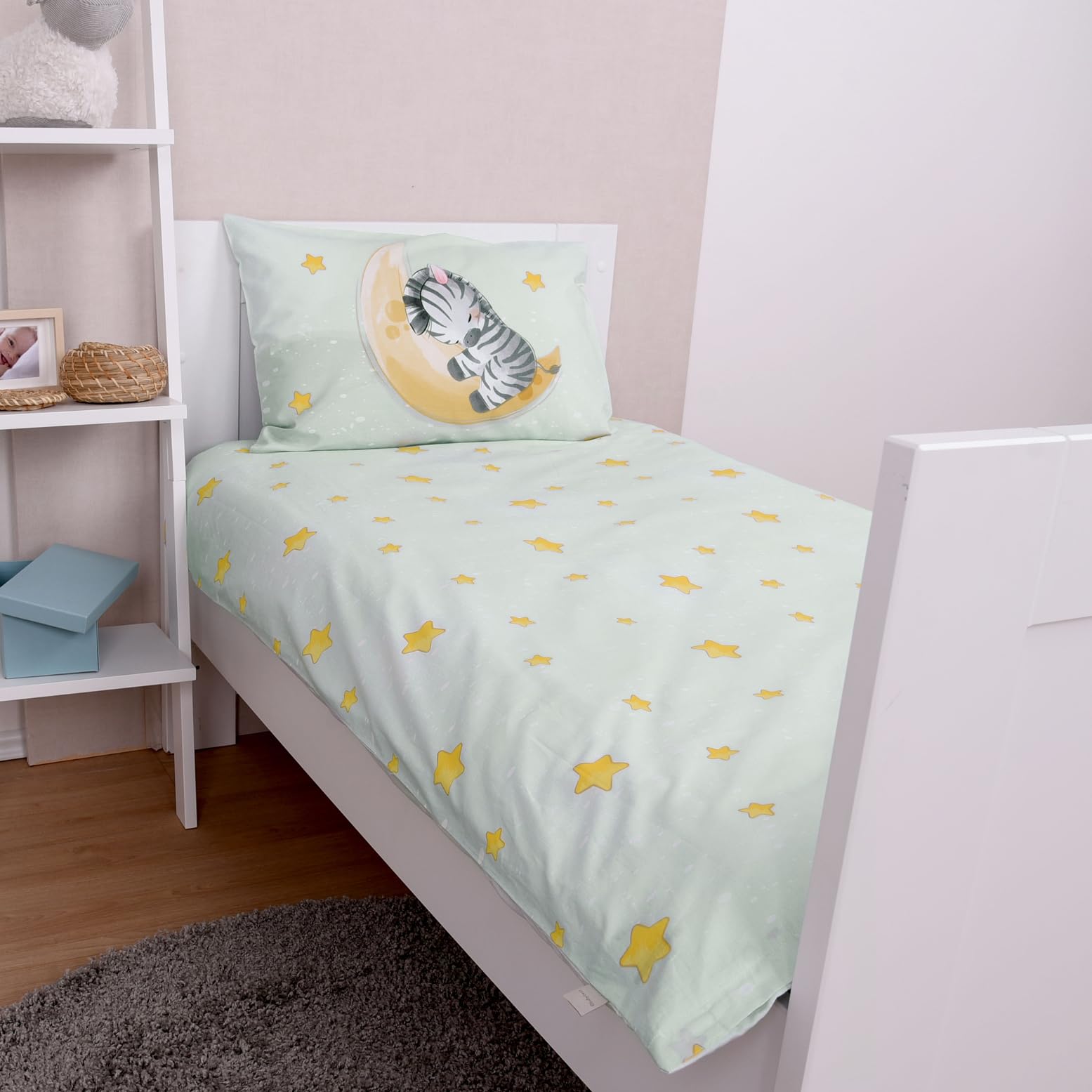 Parure De Lit Enfant Herding | Éléphant Jana Réversible | 100x135cm + 40x60cm | Coton OEKO-TEX | Baby Best