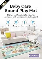 Vista 2 de Baby Care Tapete de juego (grande, sonido, interactivo e interactivo) 82 x 55 pulgadas, original, de una pieza, reversible, enrollable, impermeable