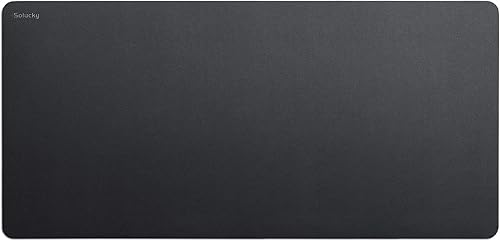 Solucky Tapete de cuero para escritorio y protector de secante, plano, antideslizante, 17 x 12 pulgadas, color negro, ideal para oficina y hogar