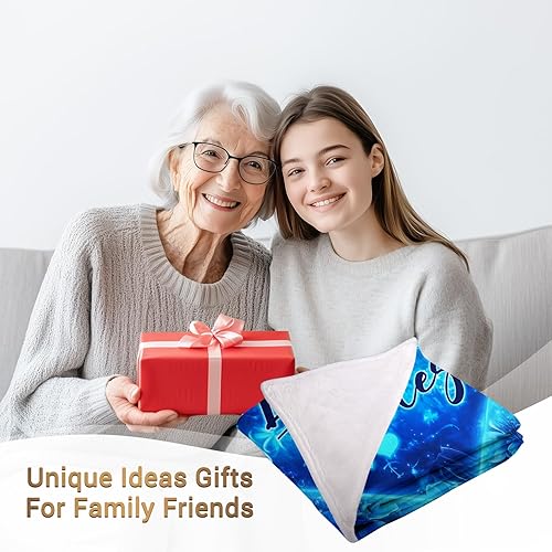 Miniatura 3 de Jekeno Manta sherpa de tortuga marina, cómoda, cálida, abstracta, azul tortuga para sofá, cama, silla, sofá de oficina, 50 x 60 pulgadas