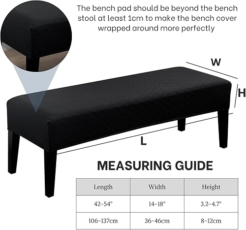 Vista 107 de SearchI Funda para banco de comedor, fundas largas elásticas y lavables para asiento de banco de banco rectangular, para comedor, sala de estar
