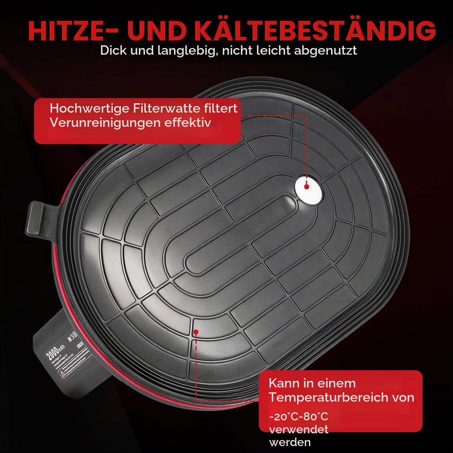 ONEVAN Akku Saugheber 300KG Supersaugkraft mit 4000mAh Akku & Typ-C