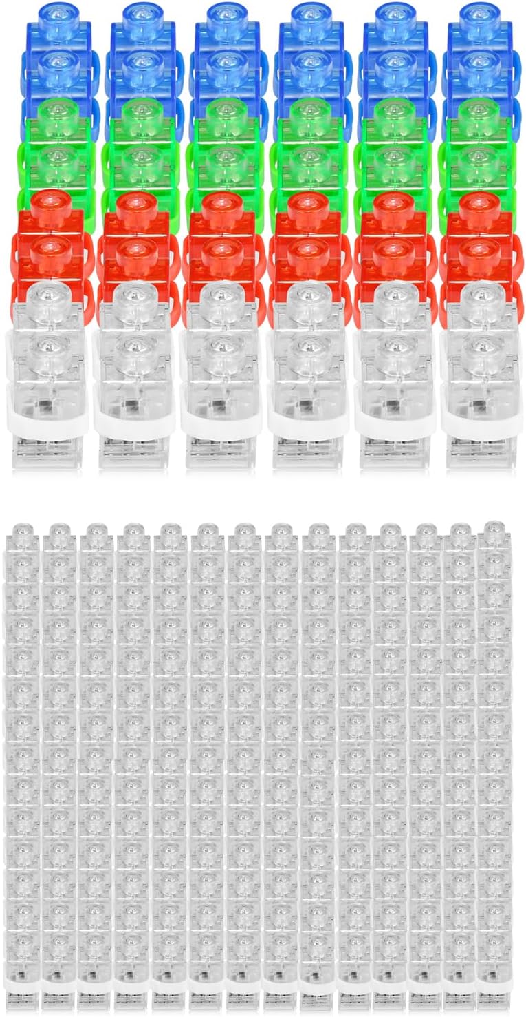 CALIFORNIA CADE ELECTRONIC 50 Colorful Finger Lights and 200 White Flashlights Finger for Kids