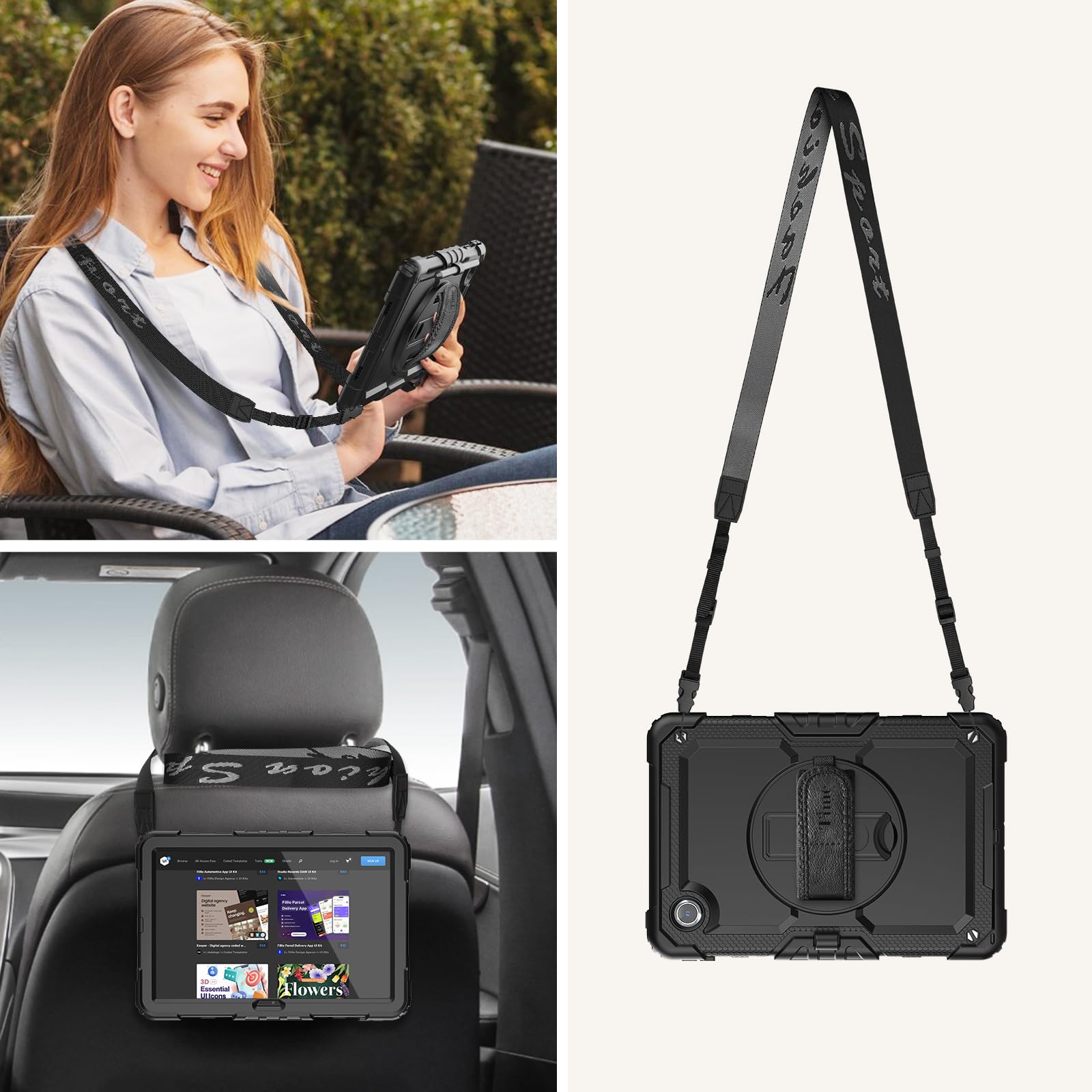 timecity Funda para tablet Lenovo Tab M11 (TB330FU/TB330XU) de 11 pulgadas con soporte para bolígrafo, soporte para lápiz capacitivo, protector de pantalla, correa de mano de 360°, para Tab K11 LTE