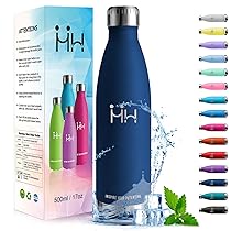 HoneyHolly Borraccia Termica Doppia Parete, Bottiglia Acqua in Acciaio Inox – 500ML – Senza BPA, Antigoccia, per Scuola, Palestra, Sport, Ufficio