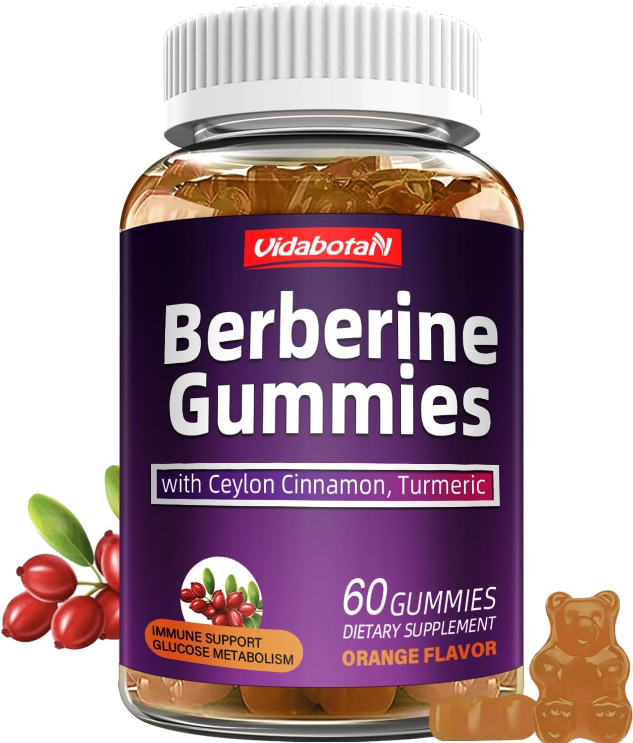 Berberine Gummies with Ceylon Cinnamon 2000mg High Potency