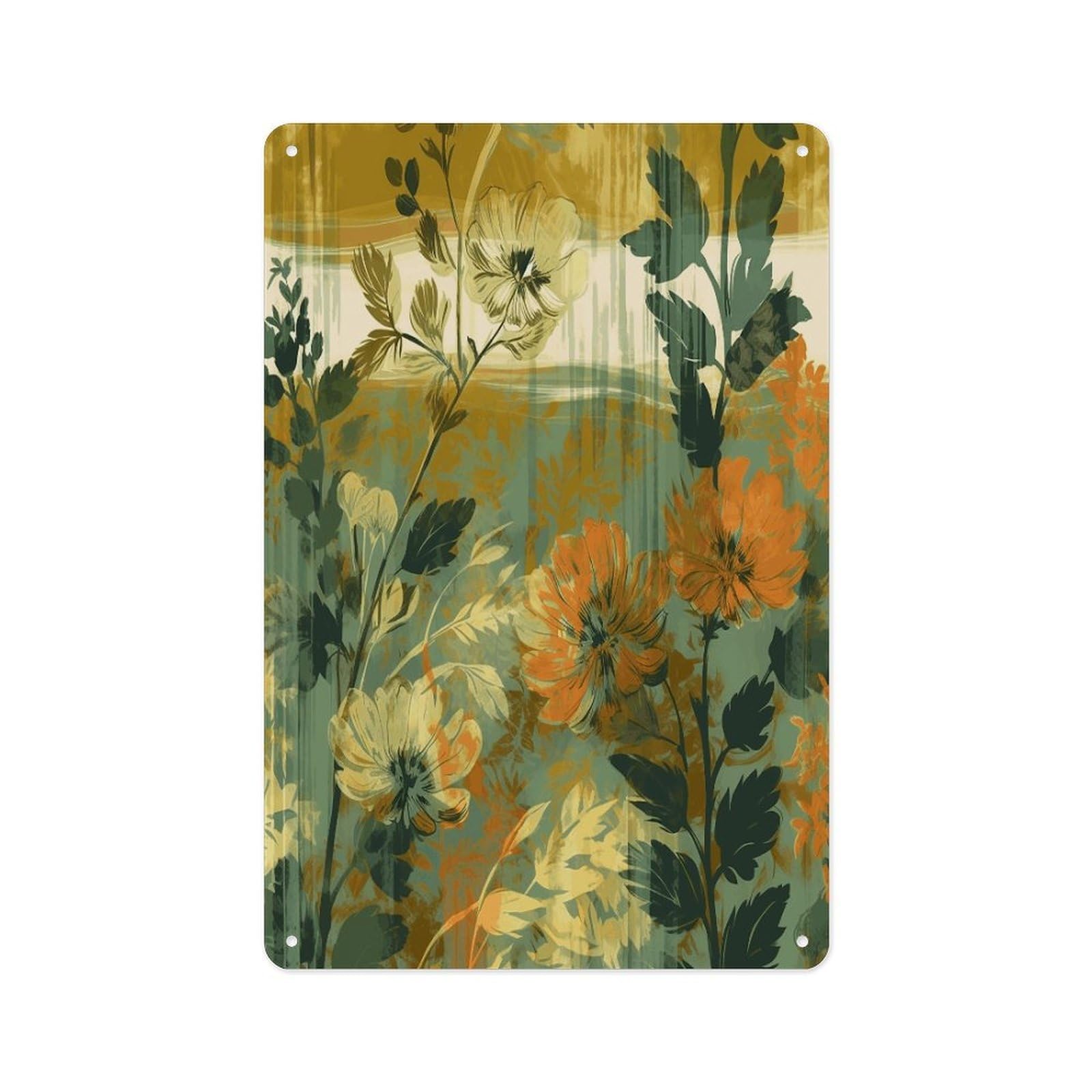 Fekiloot Style Natural Colorful Flowers Wall Decor Metal Signs Tin Signs Poster