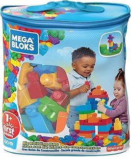 Mega Bloks Big Building Bag Building Set With 60 Big And Colorful Building Blocks, And 1 Storage Bag, Toy Gift Set For Ages 1 And Up