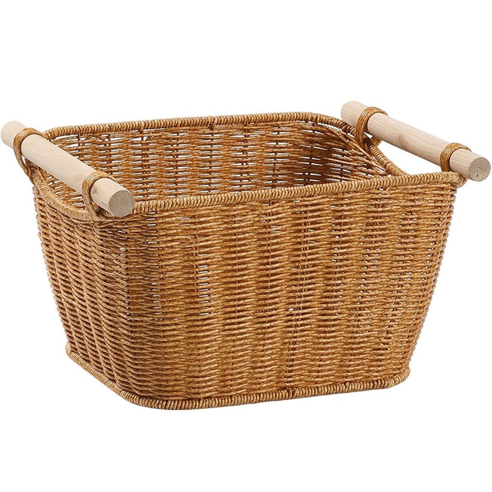 Panier en rotin tressé à main panier de rangement en osier pour étagère et cuisine