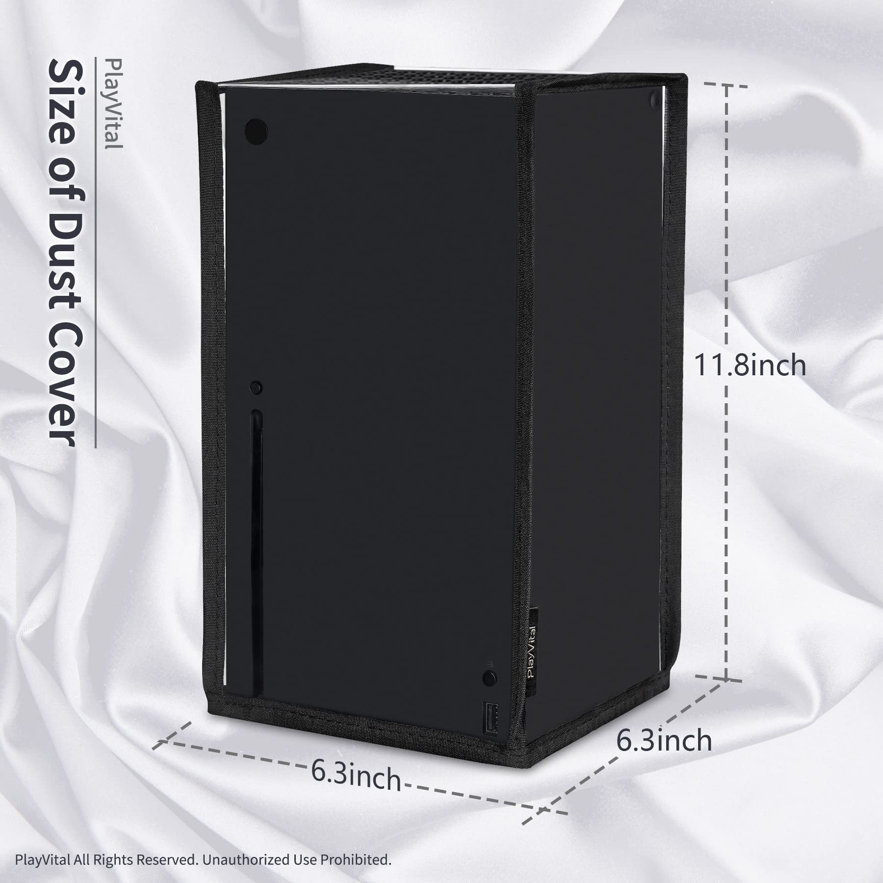 PlayVital Cover Copertura Antipolvere per Xbox Series X Console,Coperchio Verticale Protettivo Impermeabile per Xbox Series X Console-Trasparente - 5