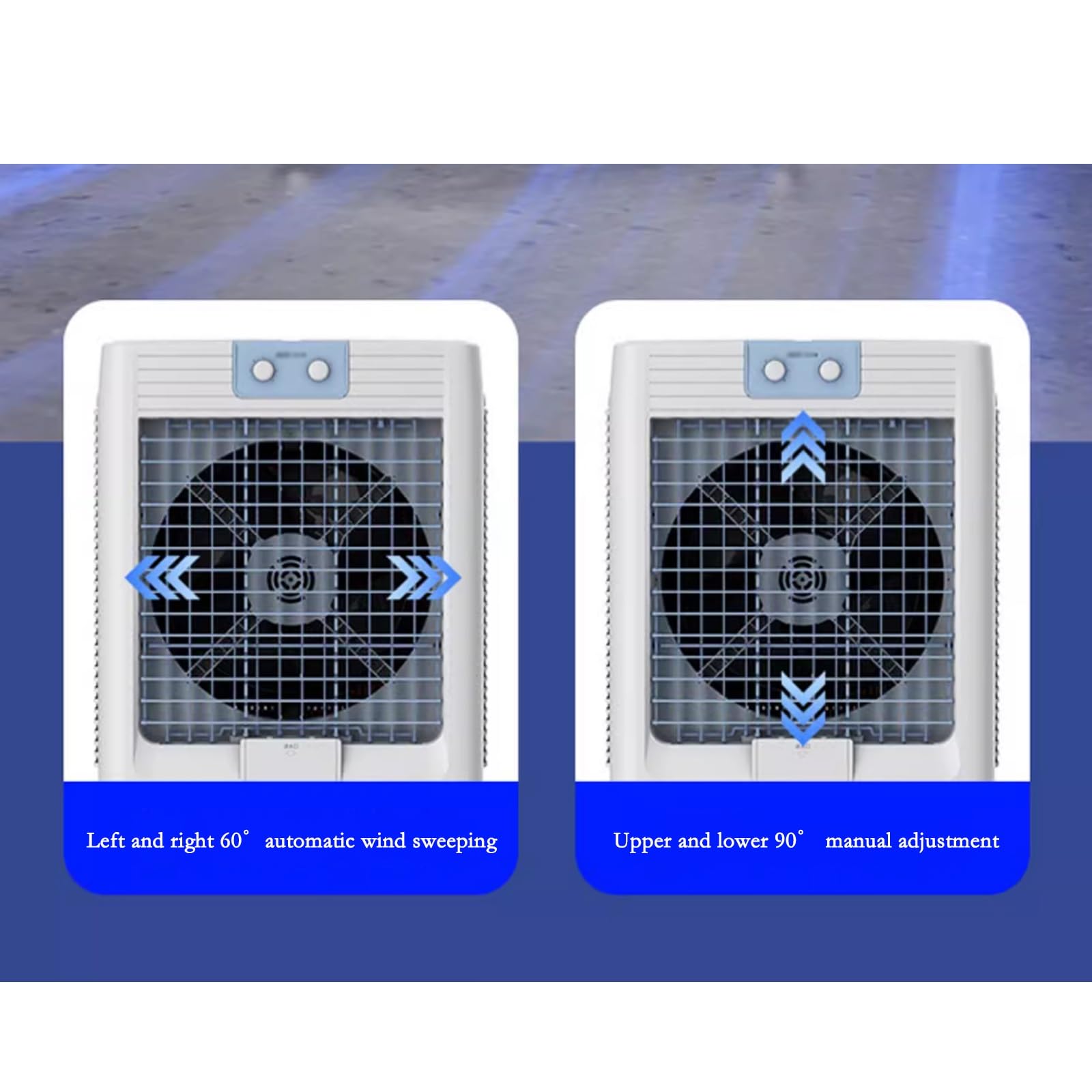 Genérico Ventilador Industrial para Aire Acondicionado, Enfriador Grande, Ventilador portátil Comercial refrigerado por Agua para el hogar, Garaje, Gimnasio y Oficina.