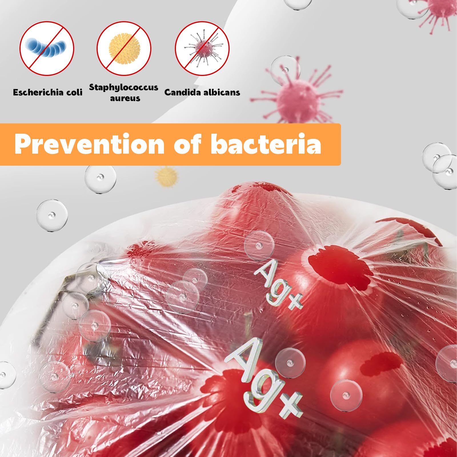 300 Sacchetti Per Alimenti Con Elastico - Trasparenti E Riutilizzabili Per Conservazione - Foto 5