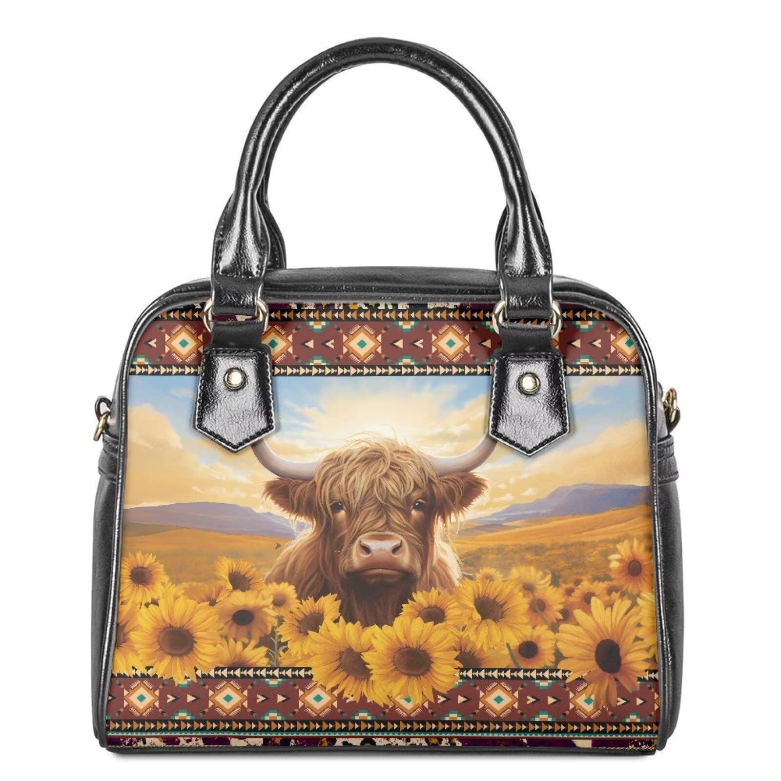 Goncariar Western Handbags for Women Crossbody Tote Purse Leather Top Handle Bags for Travel Shopping Work