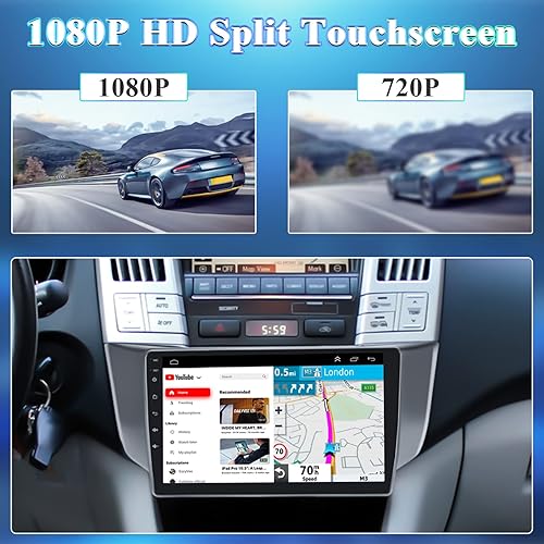 Miniatura 7 de Roinvou 2+64G Android 13 CarPlay estéreo para Lexus RX300 RX330 RX330 RX350 RX400H 2003-2009, radio CarPlay inalámbrica con Android Auto, pantalla