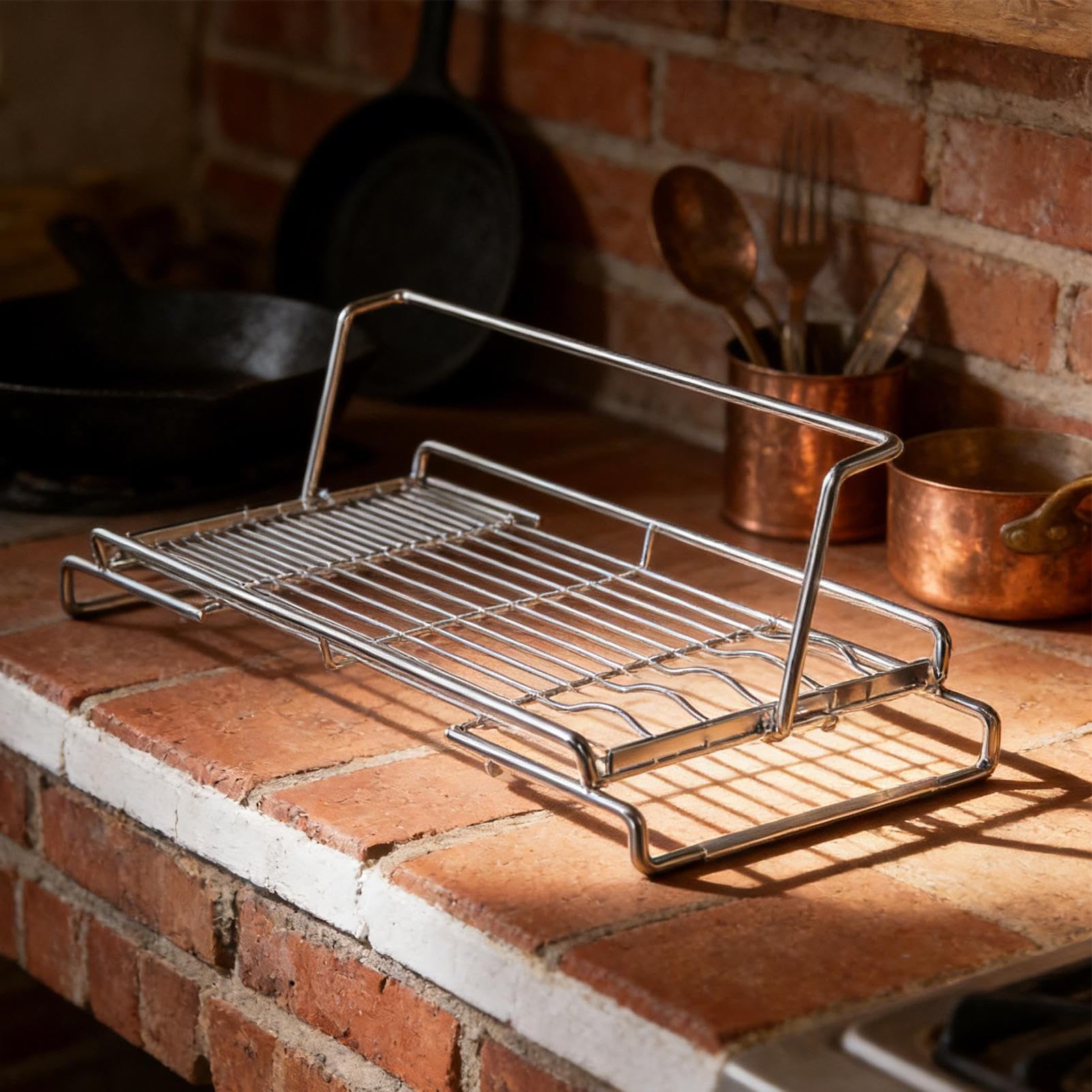 Scolapiatti sopra il lavello in acciaio inox estensibile
