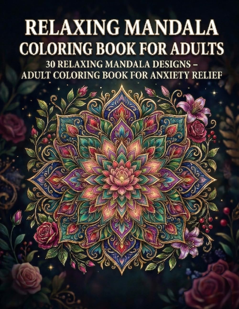 Relaxing Mandala Coloring Book for Adults: 30 Relaxing Mandala Designs – Adult Coloring Book for Anxiety Relief