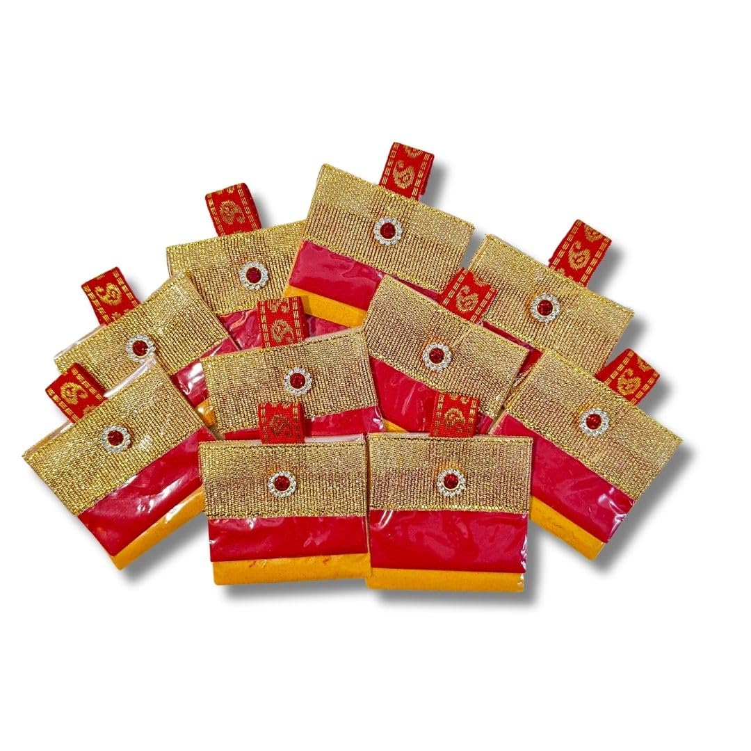 Haldi Kumkum Packets Return Gift Set (Pack of 20) All in one Gift for Women, Weddings, Pooja Functions | Traditional Festivals-image-5