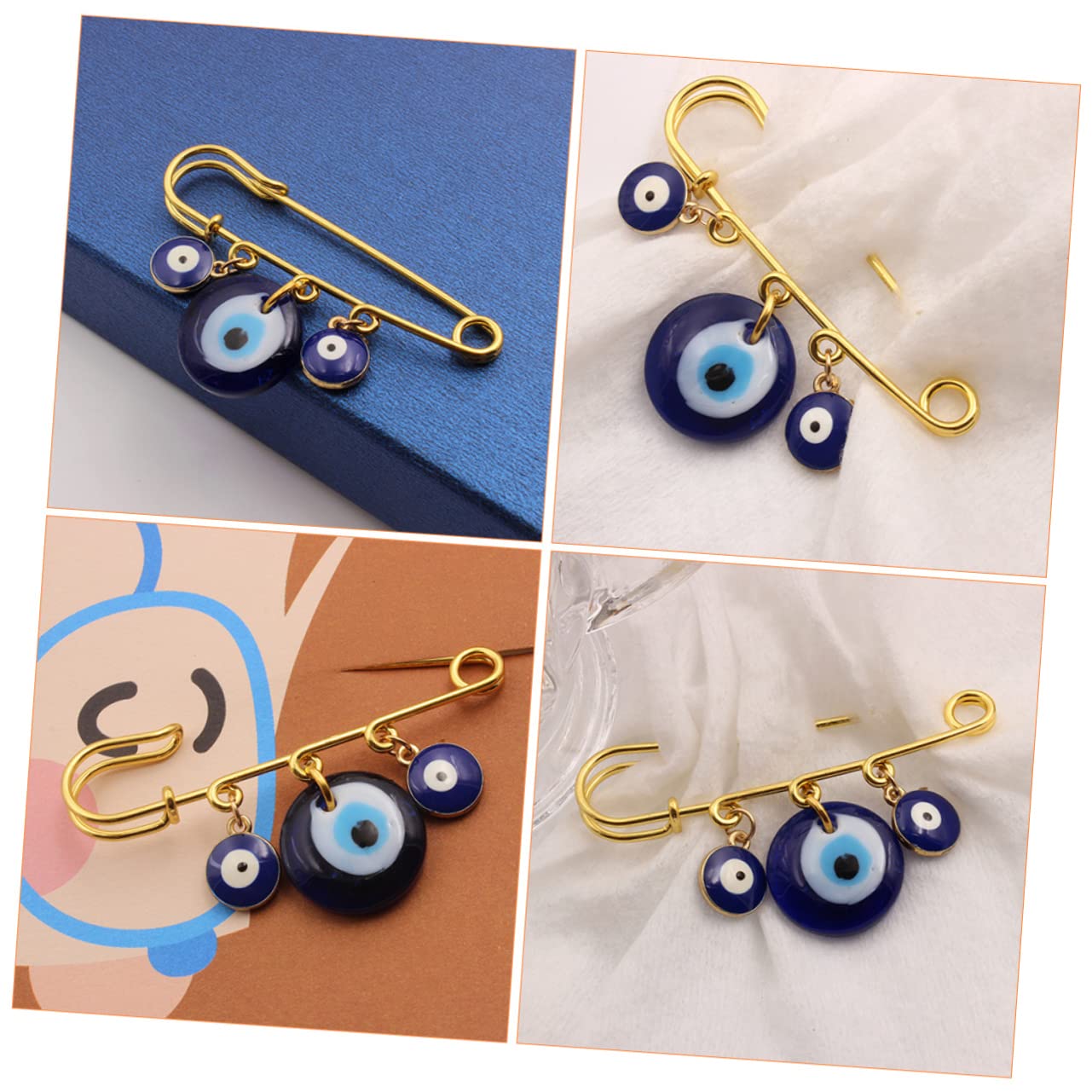 Tofficu 15pezzi Spilla Brooch Con Pendenti Occhio Spilla Decorativa Per Donna Accessorio Moda Unico Per Abbigliamento e Borse