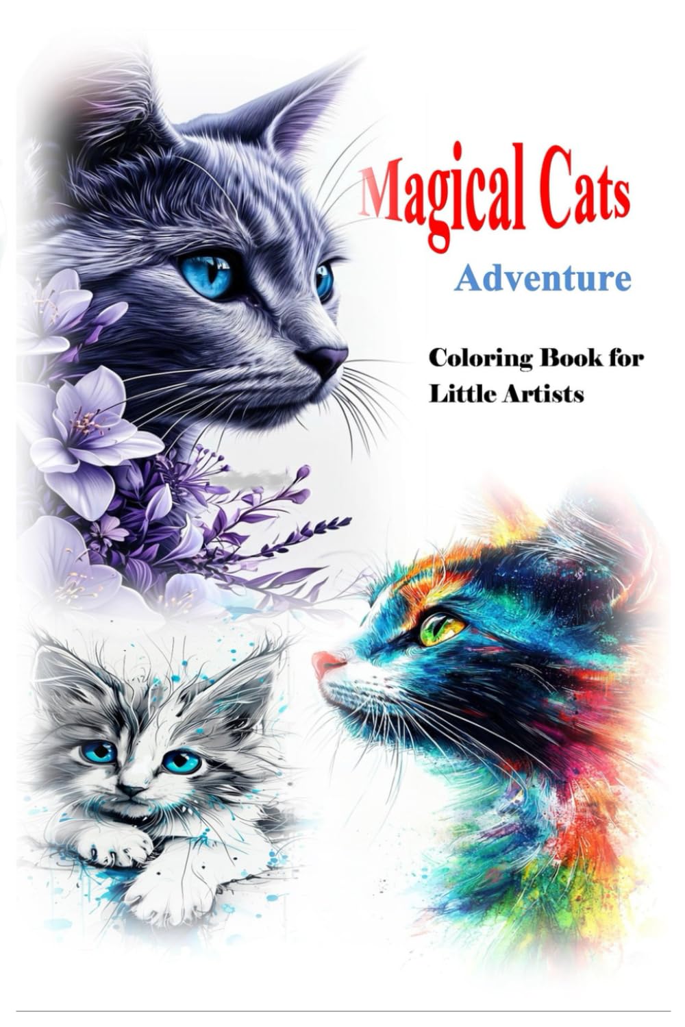 Magical Cats Adventure : Coloring book for little artists: 50+ Intricate Cat Designs Featuring Playful Kittens, Majestic Breeds & Zen Mandalas to Unwind, Relax & Spark Joy