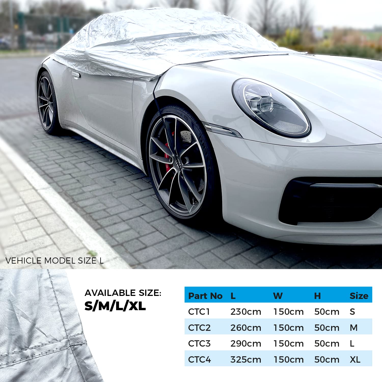 Simply TCC Superiore Cappa Auto, S, 230 x 150 x 50 cm