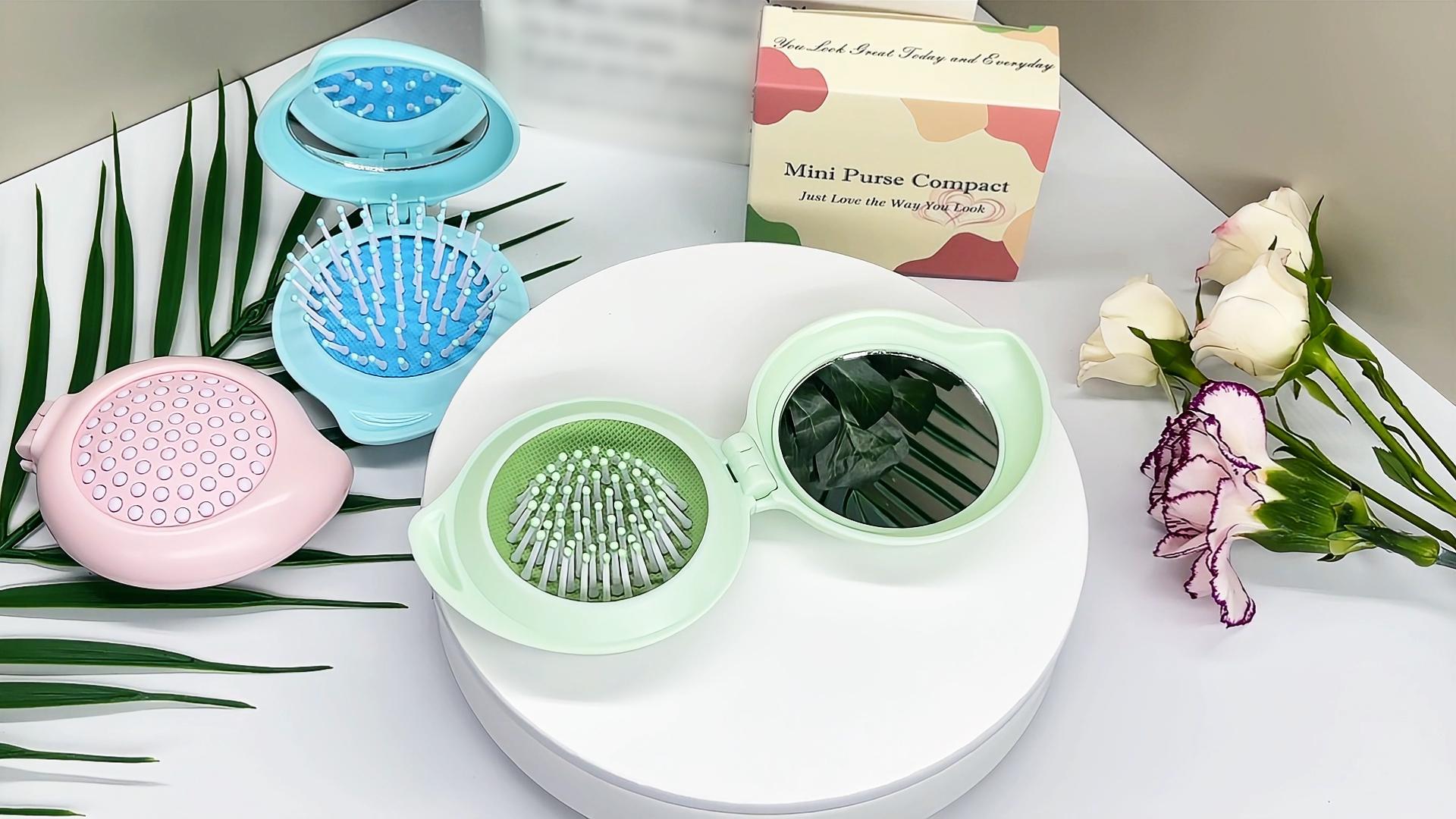 Amazon.com : Arthaxi Hair Brush with Mirror, Compact Mirror and