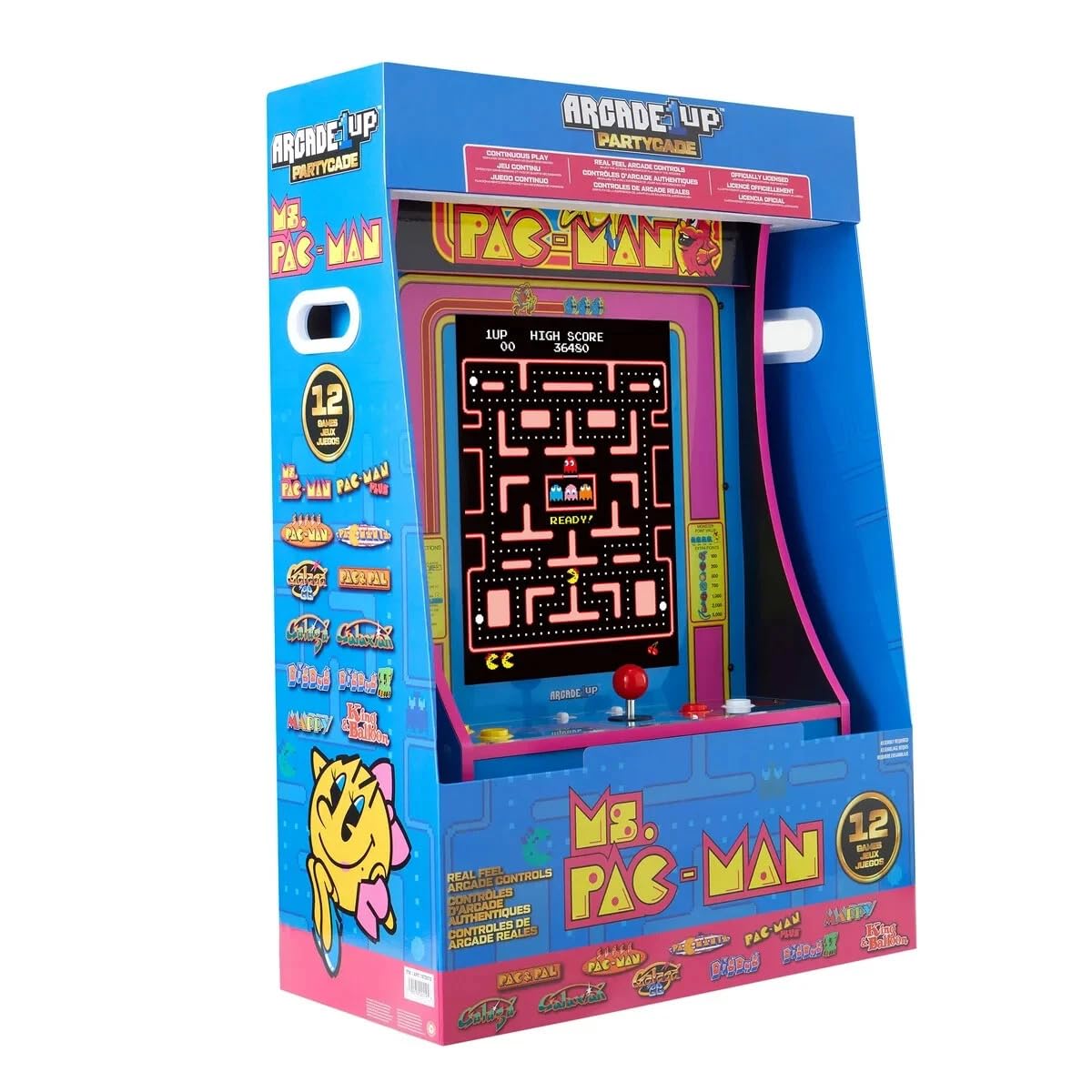 ARCADE1UP MS PAC-Man PARTYCADE 8 Games in 1 Blue