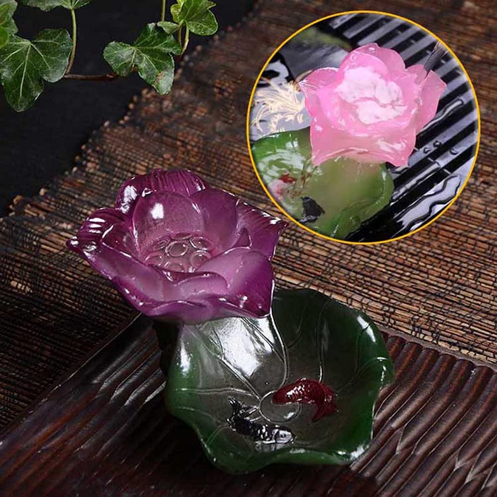 PAYNAN Chinese Color Changing Resin Lotus Tea Pet Home Tea Ceremony Decoration Accessories