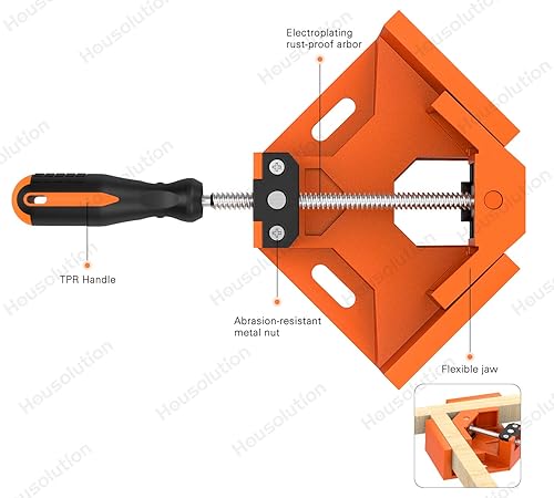 Miniatura 8 de Housolution - Abrazadera de ángulo recto abrazadera de esquina de aleación de aluminio de 90 herramienta de abrazadera de clip de ángulo recto