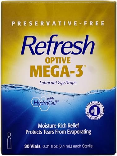 Refresh Optive Mega-3 - Gotas lubricantes para los ojos, 30 individuales (paquete de 2)