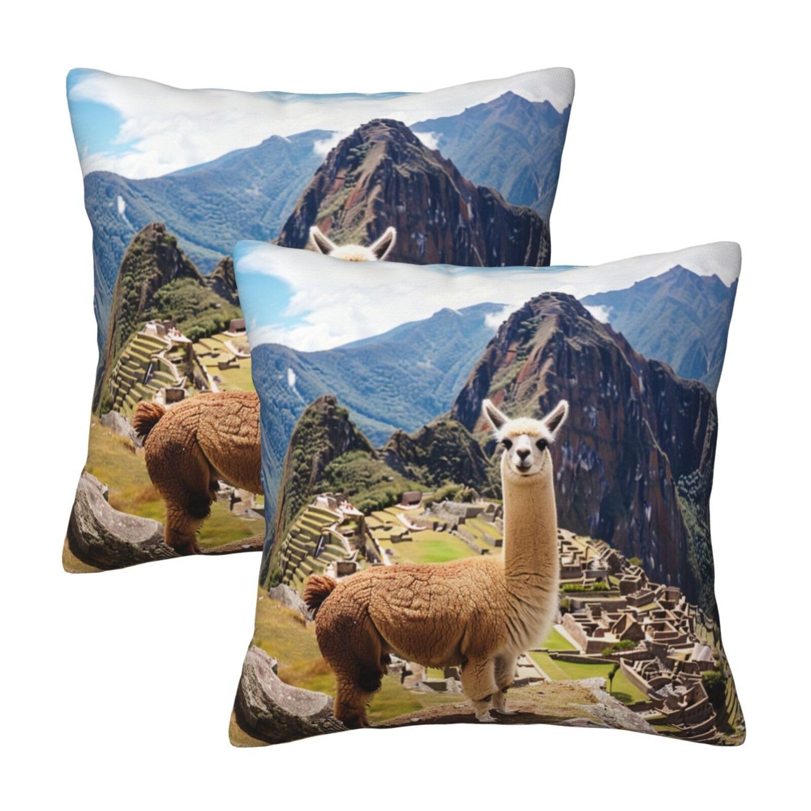 Sheep Throw Pillow Cases 2 Pack Square Pillowcases Soft Pillow Protectors for Couch Livingroom Sofa Bed Office Car,50x50 CM