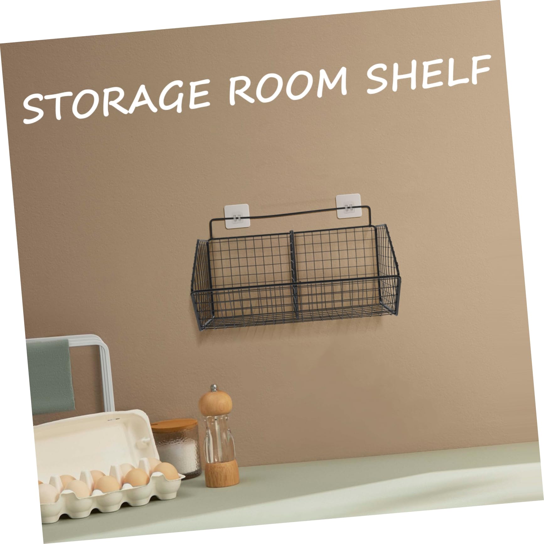 Cesto Da Parete In Metallo - Portaoggetti Sospeso Per Cucina - Grande - 40x13x13cm - Foto 10