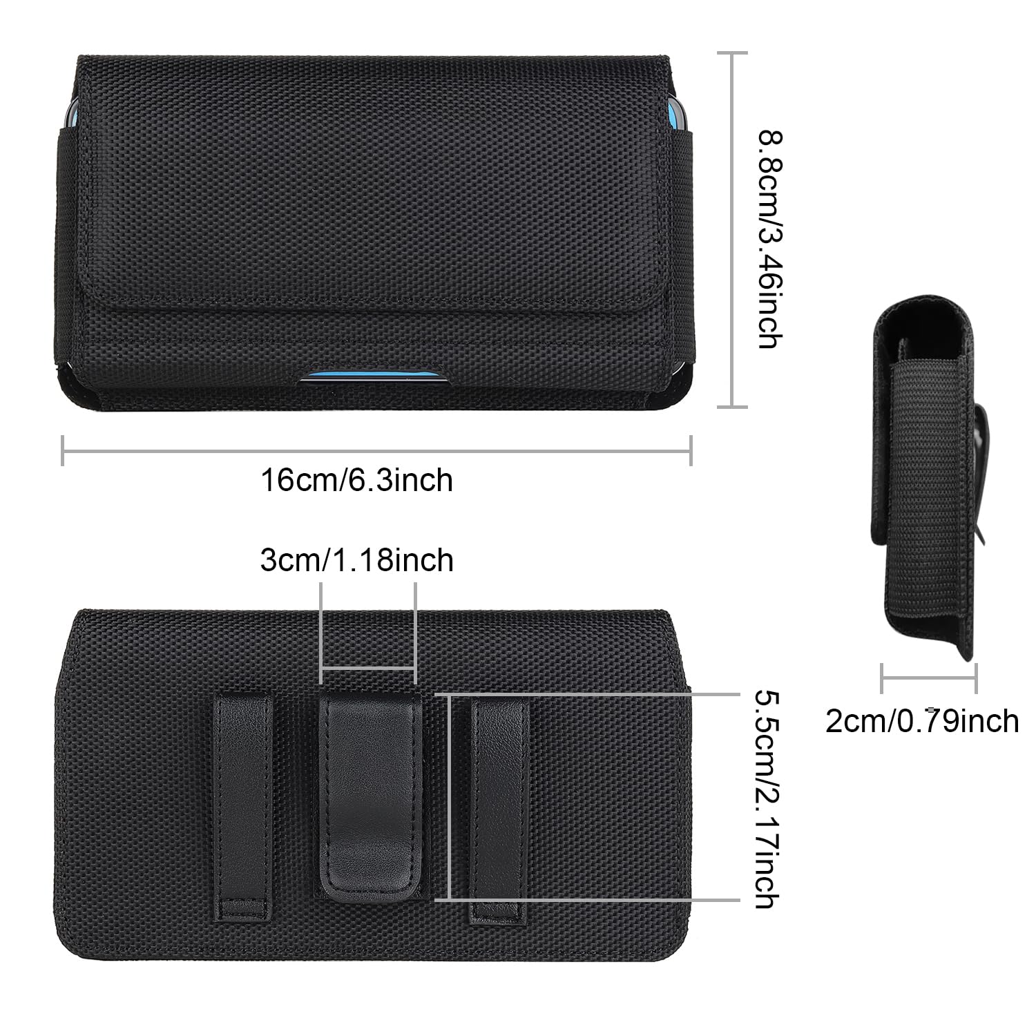 Étui de ceinture universel pour téléphone portable iPhone 17 16 15 14 13 12 11 Pro, XR, 6,1", fermeture magnétique, avec porte-cartes d'identité, portefeuille, étui de protection universel pour
