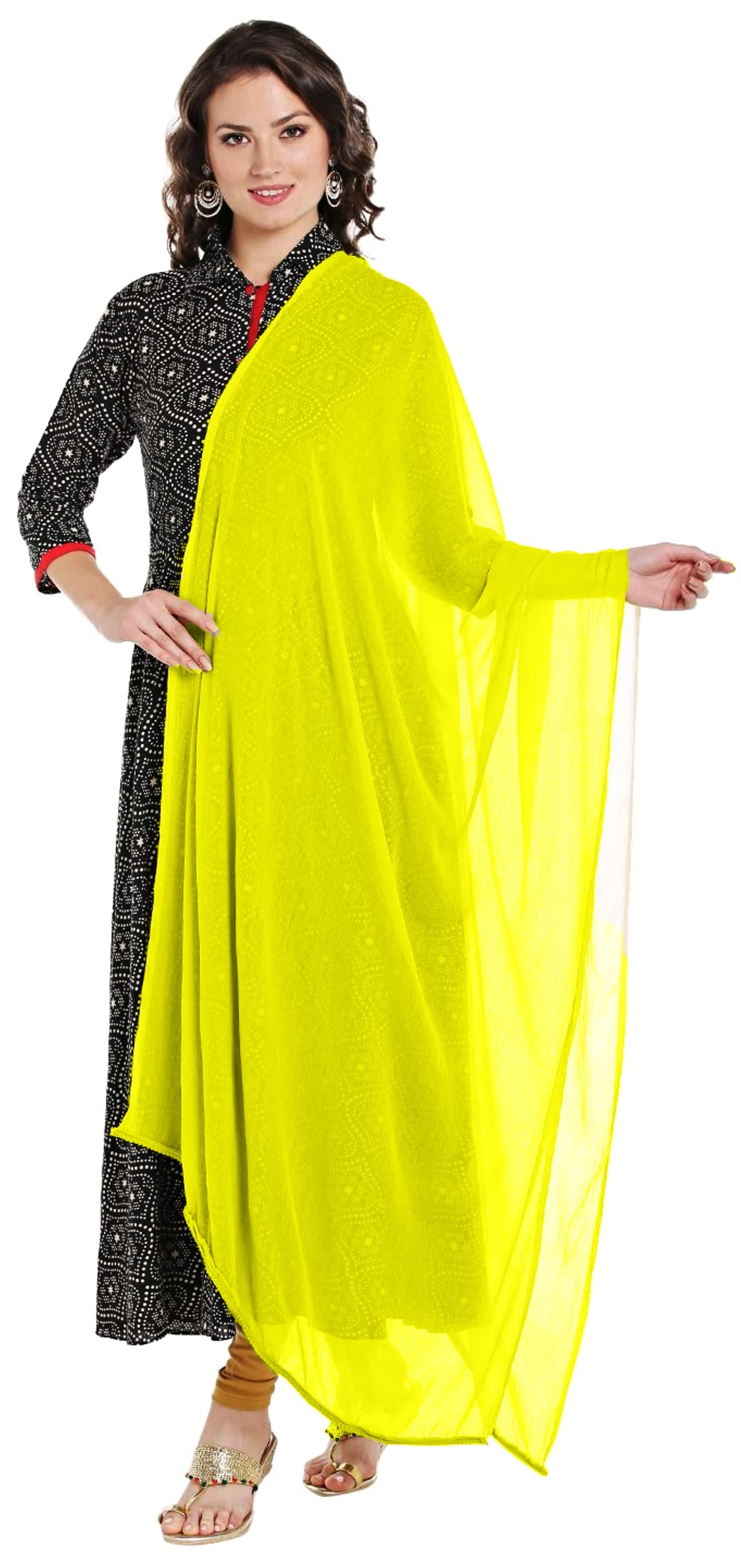 chiffon solid dupatta for women's & girls length - 2.50 meter