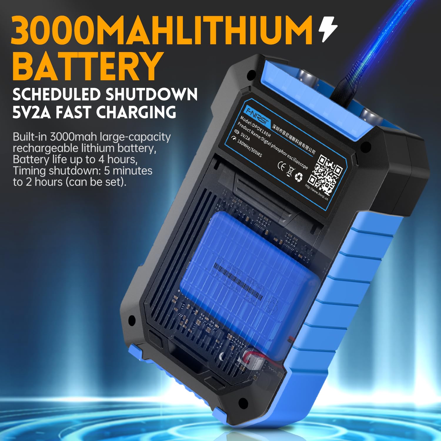 Oscilloscopio digitale al fosforo portatile DPOX180H 2 in 1 generatore di segnali, larghezza di banda analogica -3DB 180MHz, 500MSPS modalità XY ZOOM (DPOX180H)