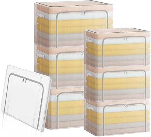 Organizadores y almacenamiento plegables para armario, bolsa de almacenamiento de ropa transparente con asa para dormitorio, armario, ropa, edredón,