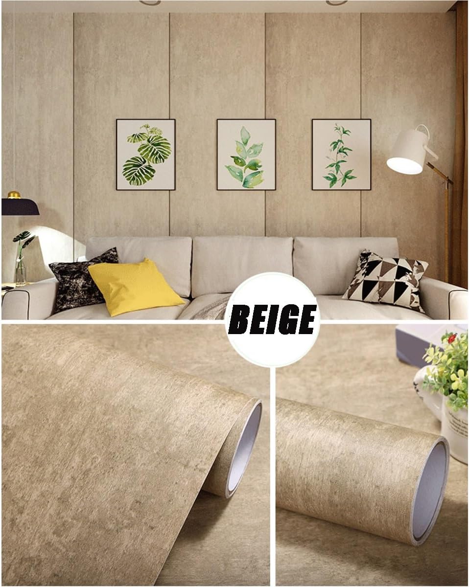 Peel-and-Stick Removable Wallpaper Nordic Industrial Style Suitable for Bedroom, Living Room, and Study Wall Decoration(White,40cm)
