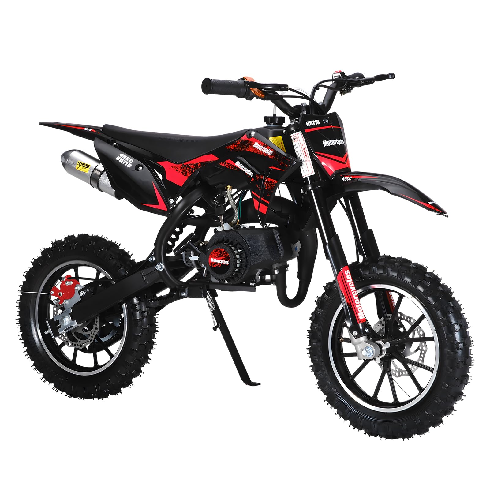 50cc Dirt Bike for Adults & Kids-Kids Dirt Bike 2-Stroke Gas Powered Off Road Motorcycle Mini Bikes with Speeds up to 40 MPH for Uphill and Off-Road Conditions Pull Start ﻿ (Red)