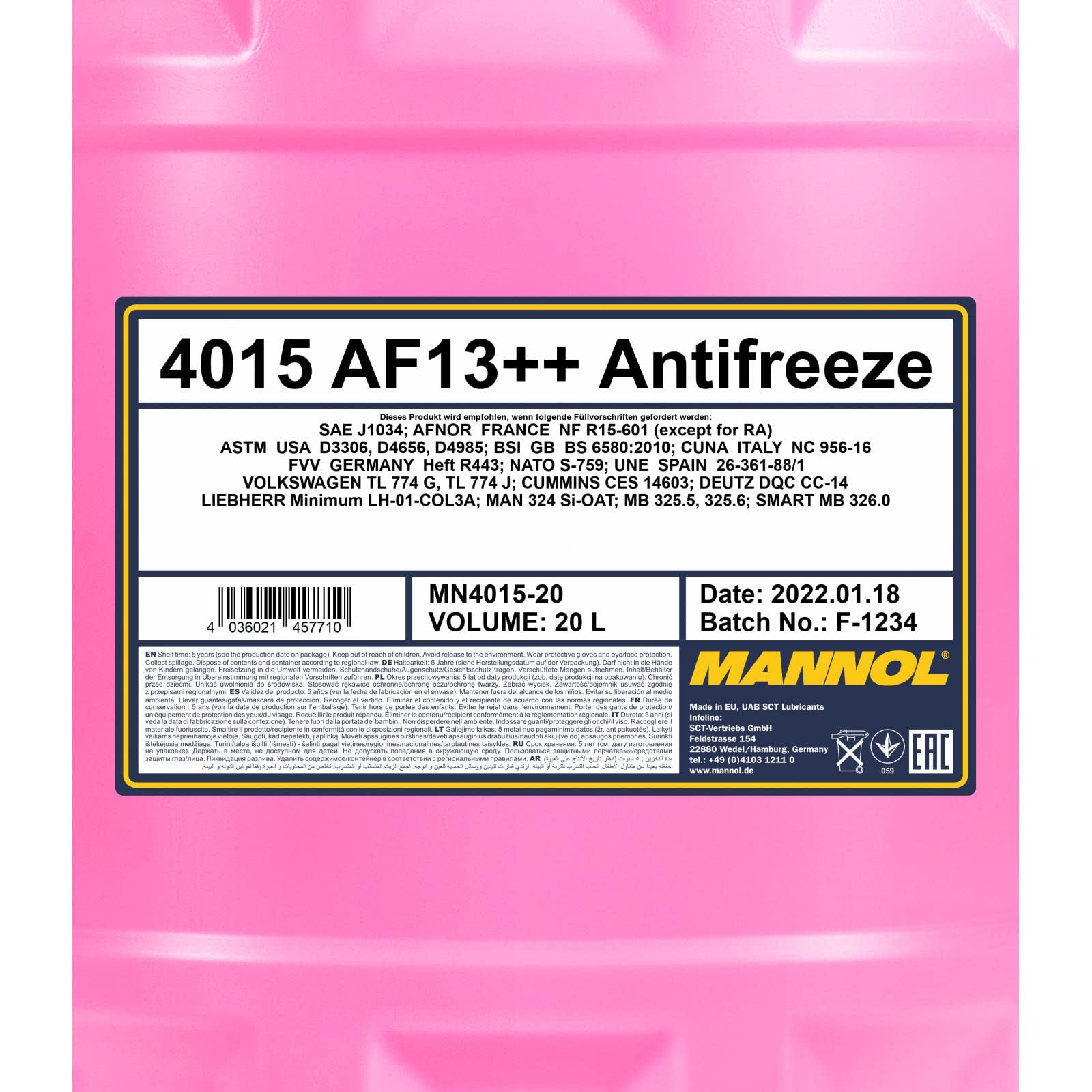 MANNOL MN4015-20 Antigelo Liquido radiatore Liquido refrigerante Liquido di raffreddamento