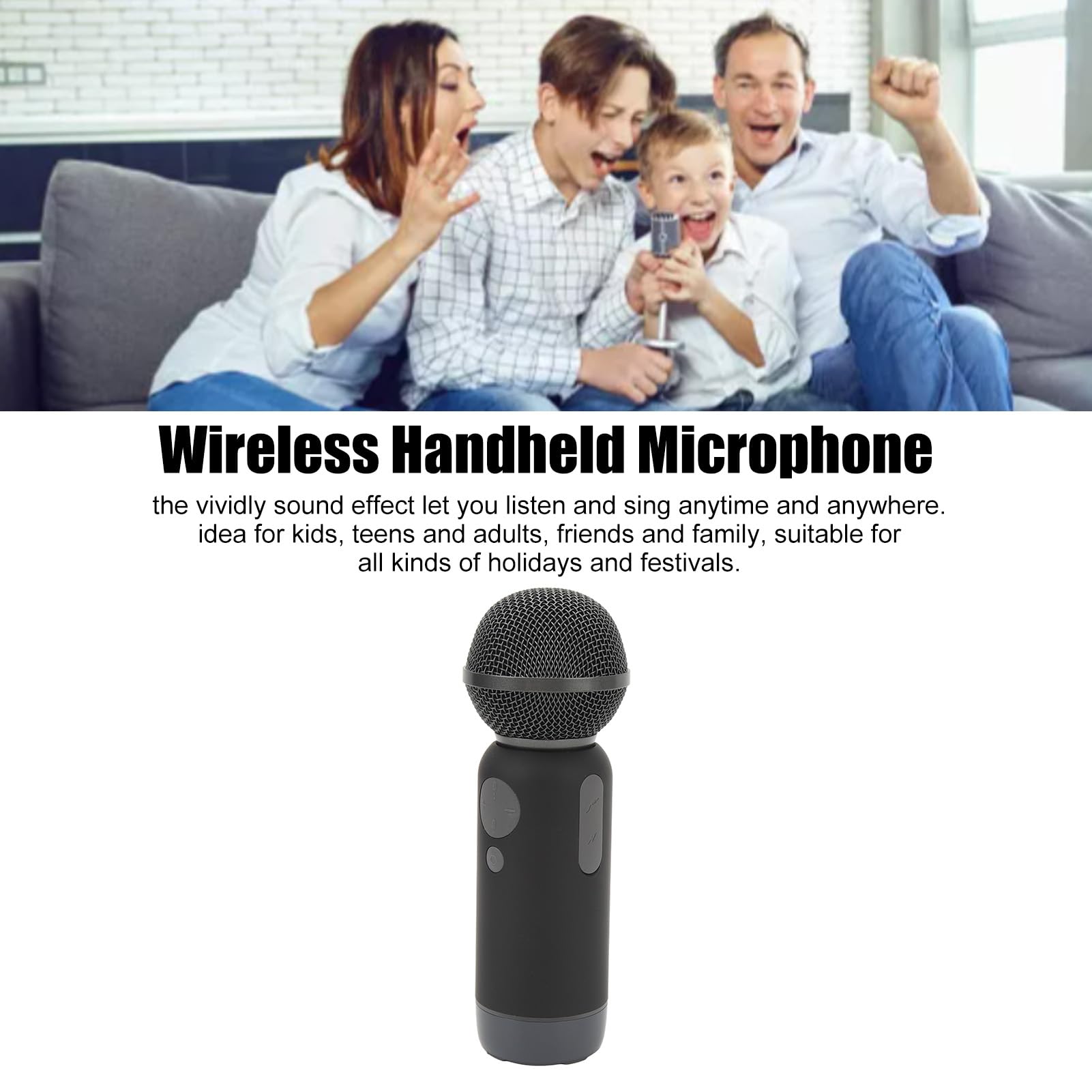 Microfono Wireless Bluetooth per Cantare Microfono Portatile Portatile Altoparlante per Feste in Casa di Compleanno