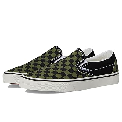Vans Classic Slip On Checkerboard Skate Shoes Pop Check Loden Green