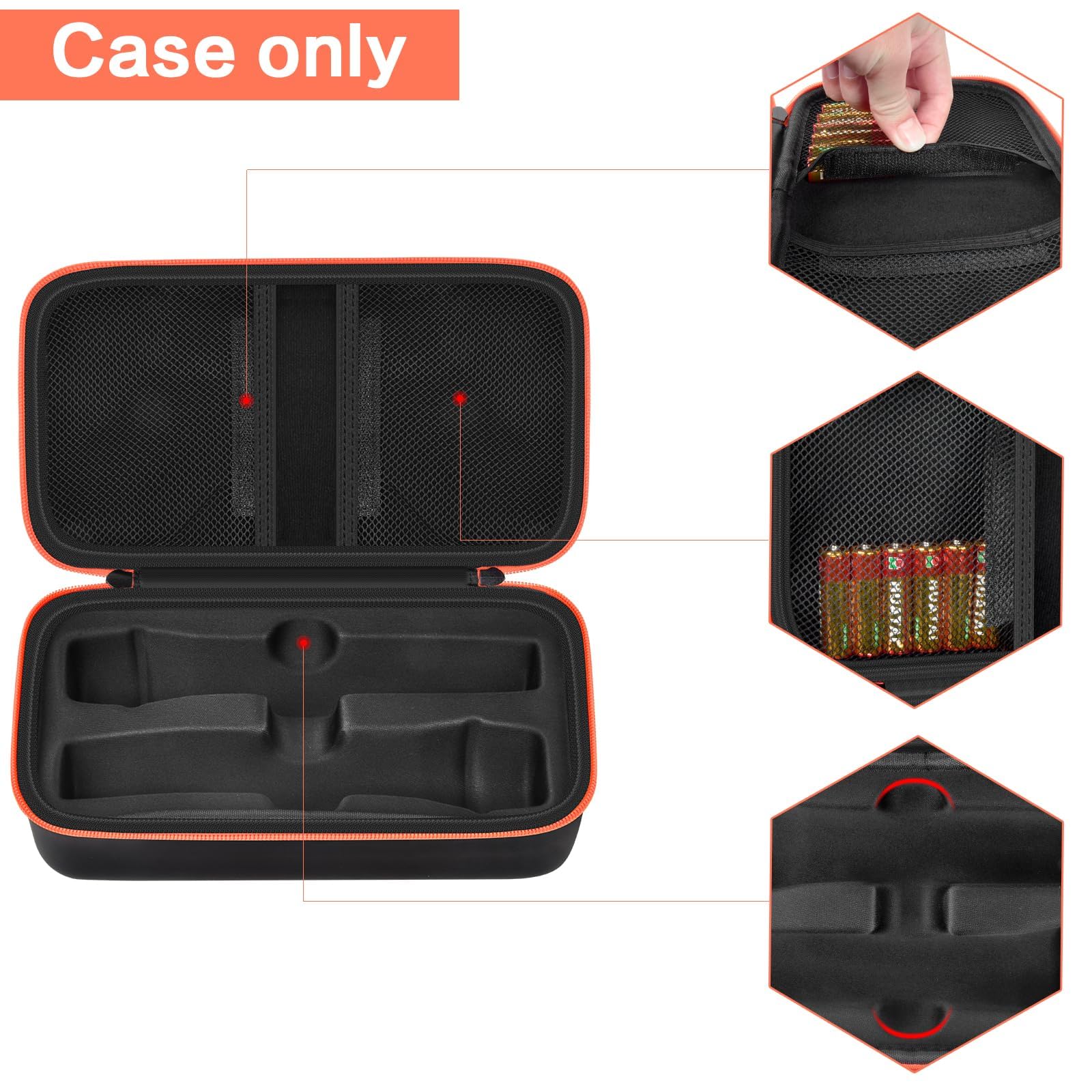 Étui de Microphone sans Fil Compatible avec système de Deux Microphones sans Fil JBL - Sac de Voyage pour Chant ou karaoké pour récepteurs, adaptateurs, Piles AA - Noir (boîte Uniquement)