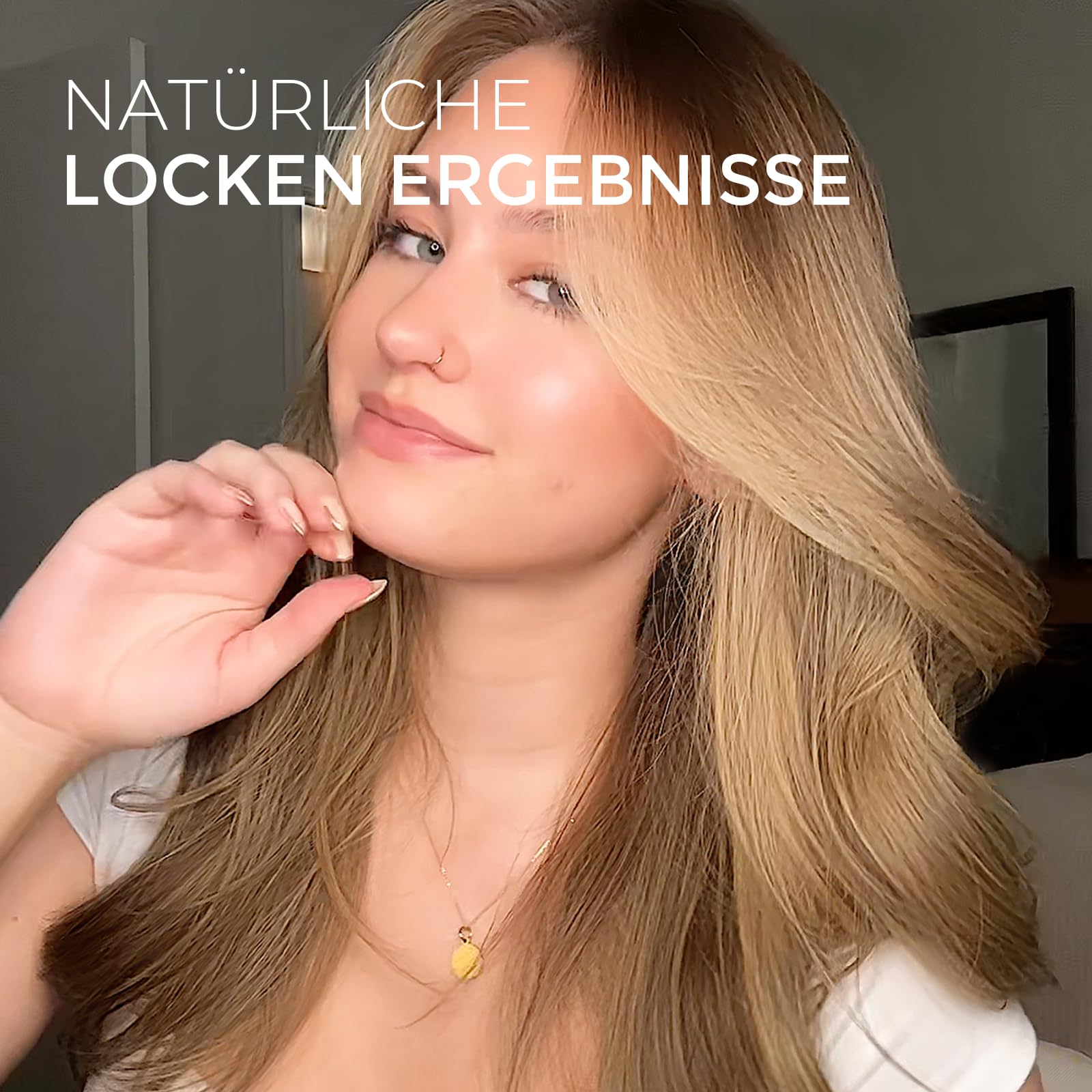 TYMO STYLUX Thermobürste 43mm - Thermal Brush Lockenbürste Styler für natürliche Locken und Blowout, Hot Brush Heiße Rundbürste zum Glätten und Volumen für Lange und Kurze Haar, EU Stecker, Gold