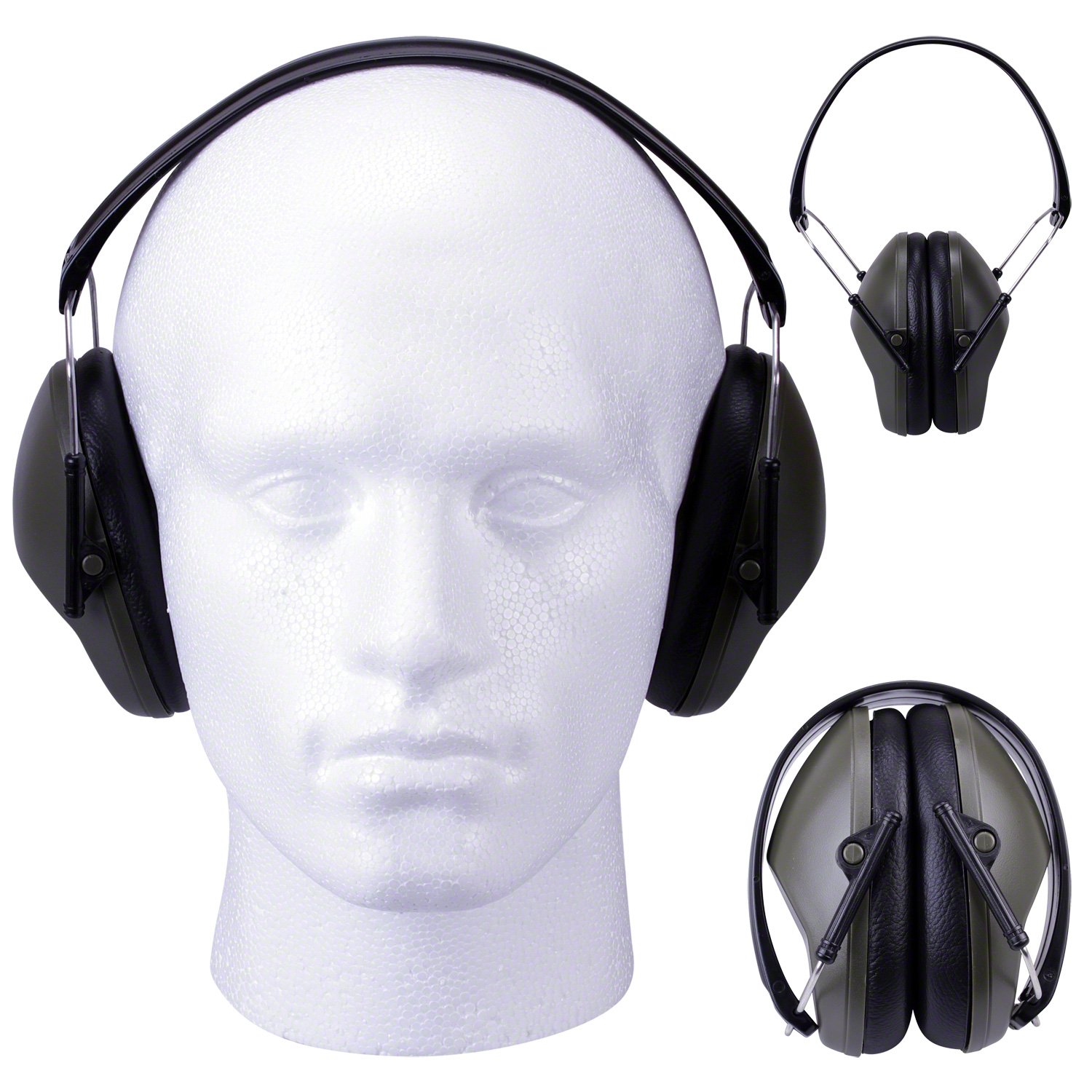 Guntuff Black Folding Compact Shotgun Ear Defenders Shooting Hearing Muffs Hunting Green