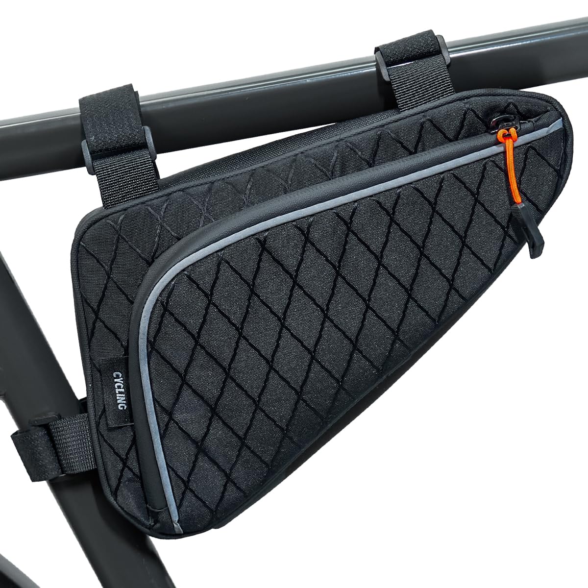 Bike Frame Bag, Reflective Water-Resistant Bicycle Triangle Pouch | 2L Two Side Pockets, Cycling Storage Tool Accessories Pouch for Mountain Road Bike