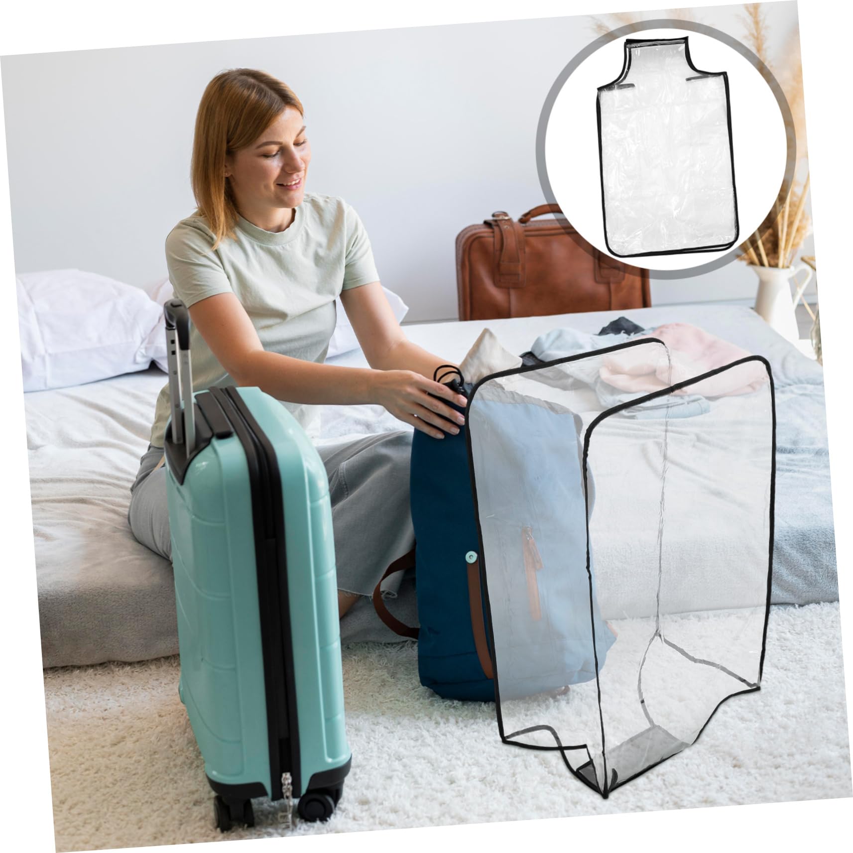 2 Piezas Protector para Maleta Transparente y Resistente al Agua Antiarañazos para Equipaje con Ruedas de Fundas para Viaje Exterior