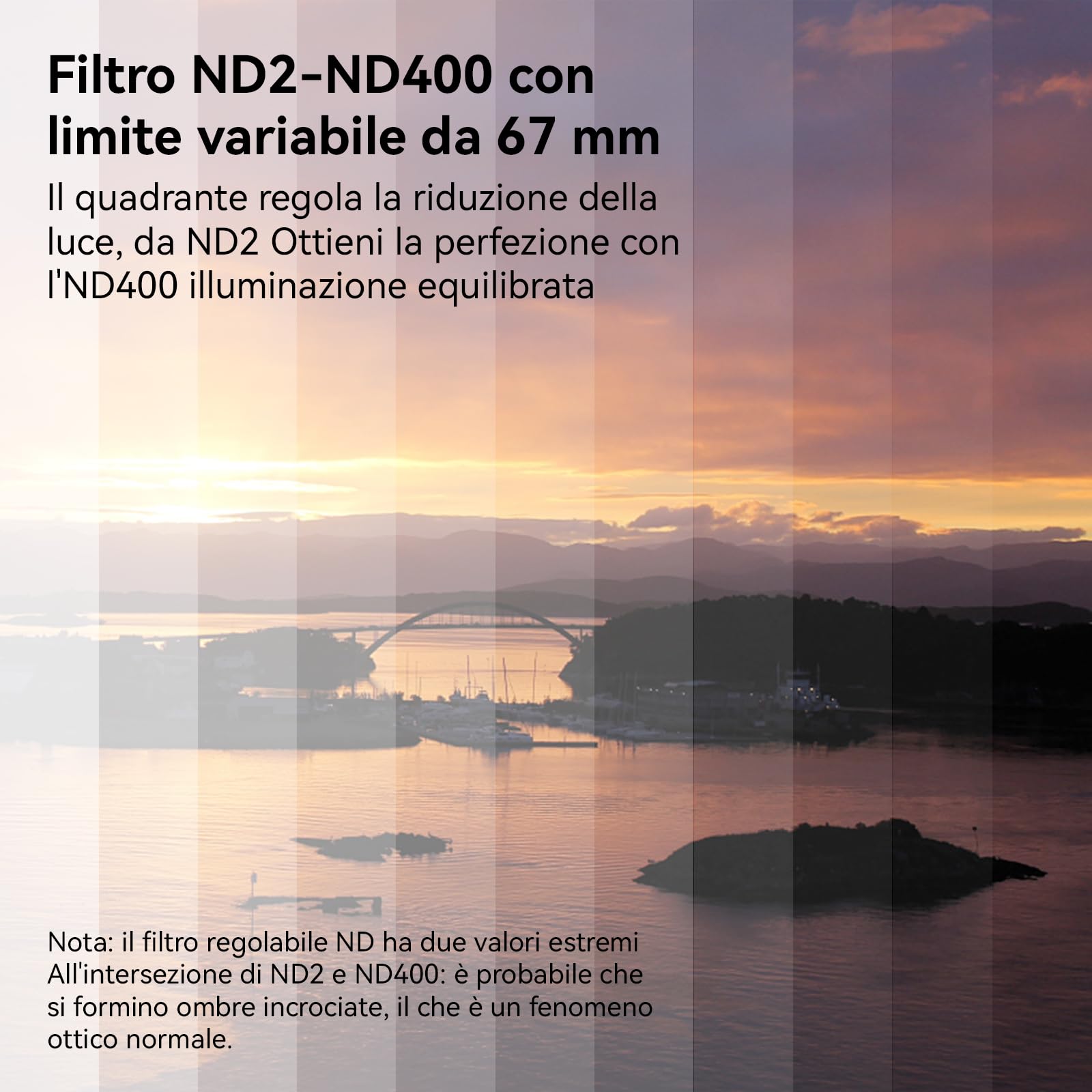 APEXEL Filtro Universale per Cellulare, Filtro Variabile ND2-ND400 da 67 mm, Adatto per iPhone 17/16/15... Samsung, Xiaomi e Altri Smartphone