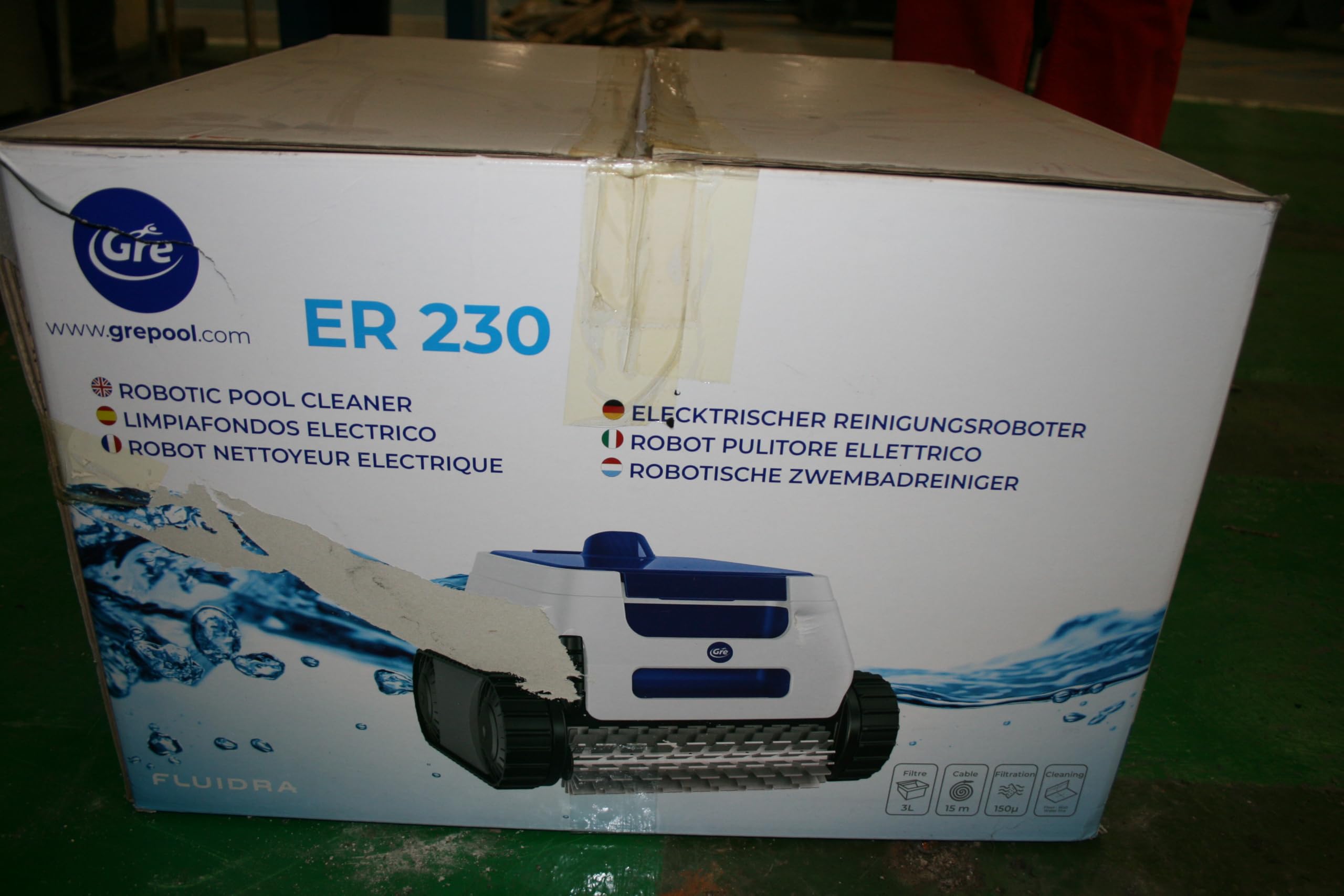 Gre ER230 Elektryczny Robot do Czyszczenia Basenów Wkopanych do 9 na 4 m, Czyści Dno, Ściany i Linię Wodną w 2h30