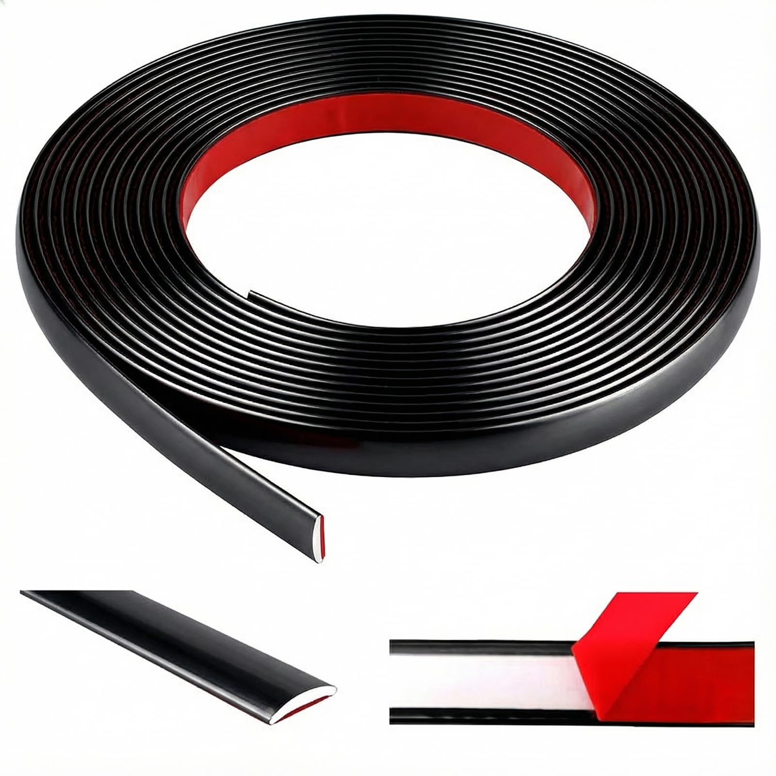 ddckj Zierleisten Selbstklebend Schwarz (6M x 1.5cm) Fenstersprossen Selbstklebend Flexible PVC Zierleisten Wand für Spiegelrahmen Türrahmen Fensterrahmen Möbel und Fliesenrände