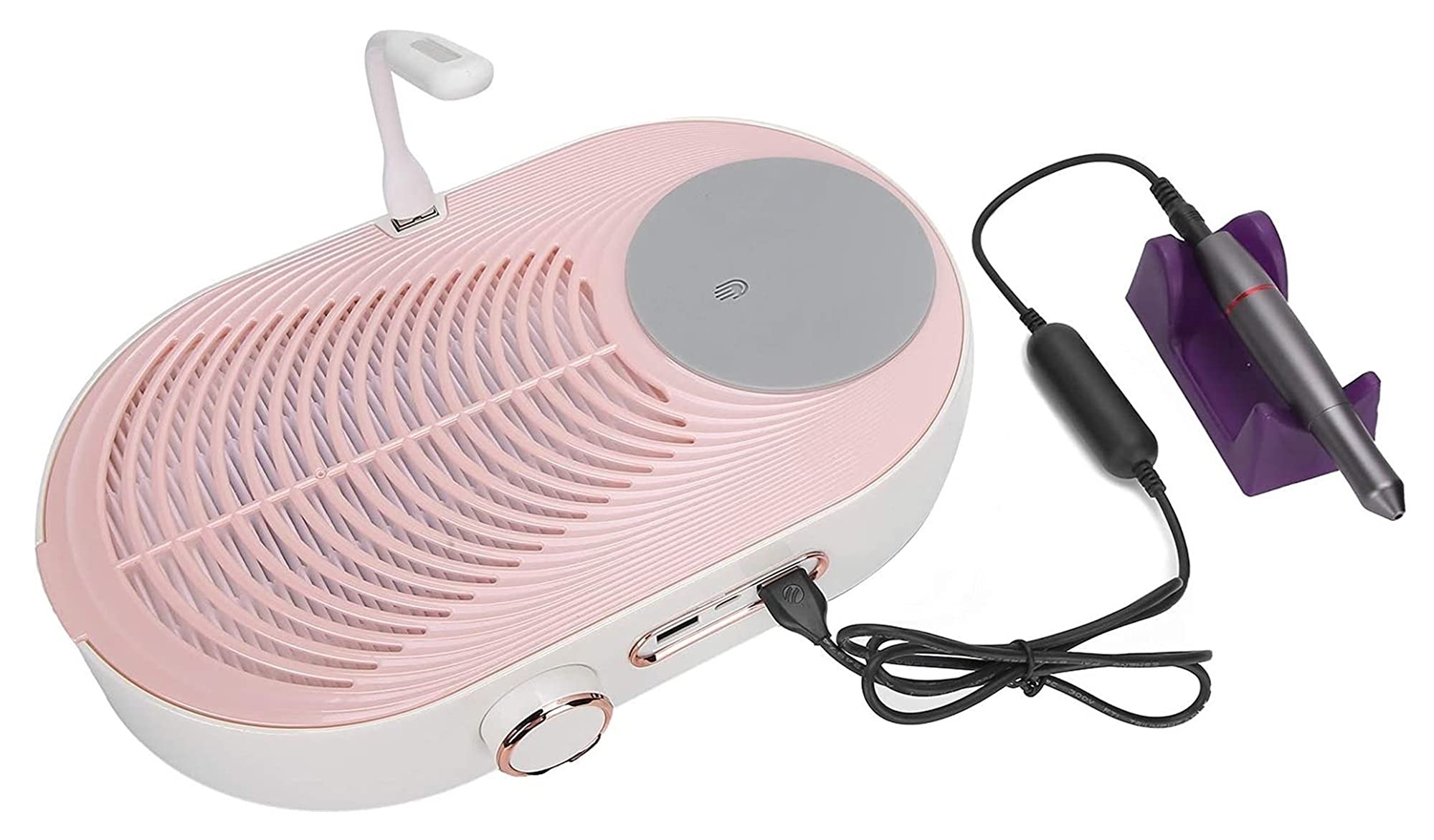 X&Z-XAOY Máquina De Arte De Uñas 3 En 1 con Luz LED Kit De Uñas De Salón Profesional Herramienta De Manicura Extractora De Polvo con Filtro De Uñas Colector De Polvo De Uñas 40W